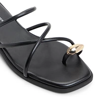 Lunarose Black Women's Flat Sandals