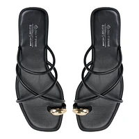 Lunarose Black Women's Flat Sandals