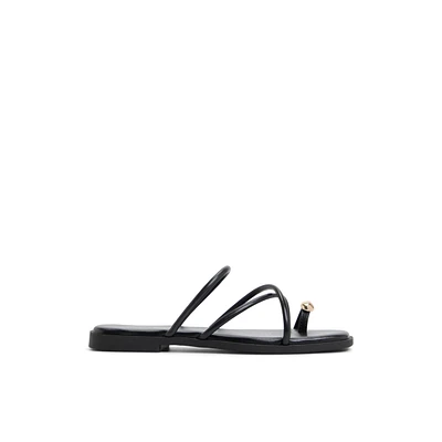 Lunarose Black Women's Flat Sandals