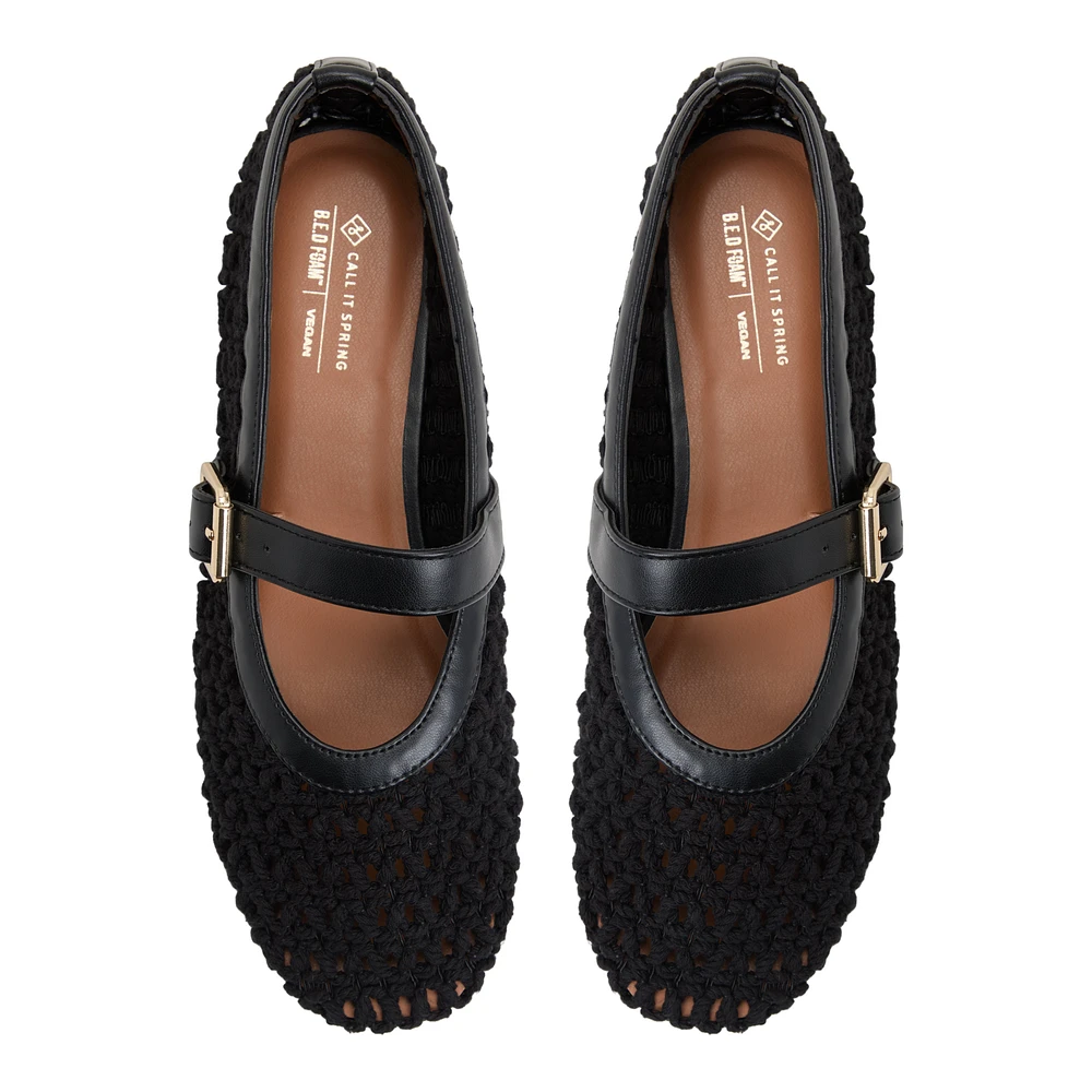 Maev Open Black Women's Ballerinas