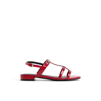 Mattea Red Women's Flat Sandals