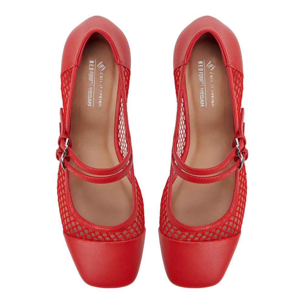 Mikayla Red Women's  Mary Janes
