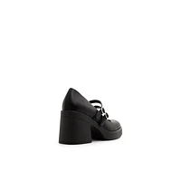 Monroe Black Synthetic Smooth Women's Platform Heels