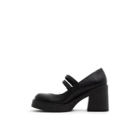 Monroe Black Synthetic Smooth Women's Platform Heels