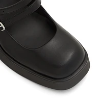 Monroe Black Synthetic Smooth Women's Platform Heels