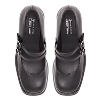 Monroe Black Synthetic Smooth Women's Platform Heels