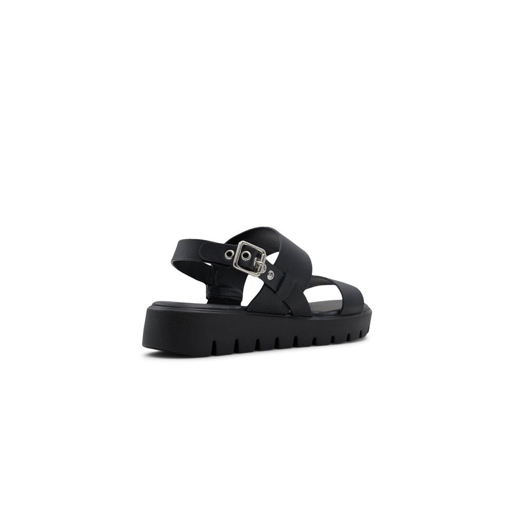 Nevra Noir Femmes Sandales à talons plats | Boutique Spring Canada
