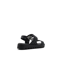 Nevra Black Women's Flat Sandals