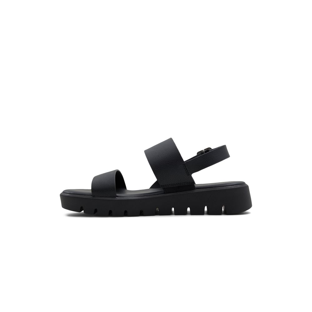 Nevra Noir Femmes Sandales à talons plats | Boutique Spring Canada