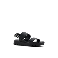 Nevra Black Women's Flat Sandals