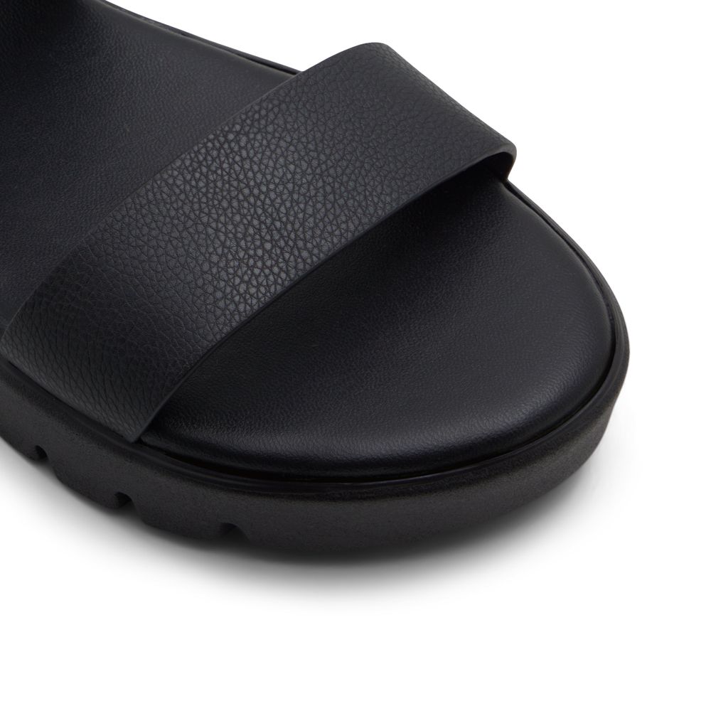 Nevra Noir Femmes Sandales à talons plats | Boutique Spring Canada