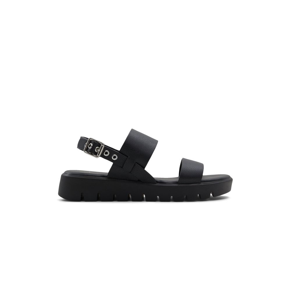 Nevra Noir Femmes Sandales à talons plats | Boutique Spring Canada