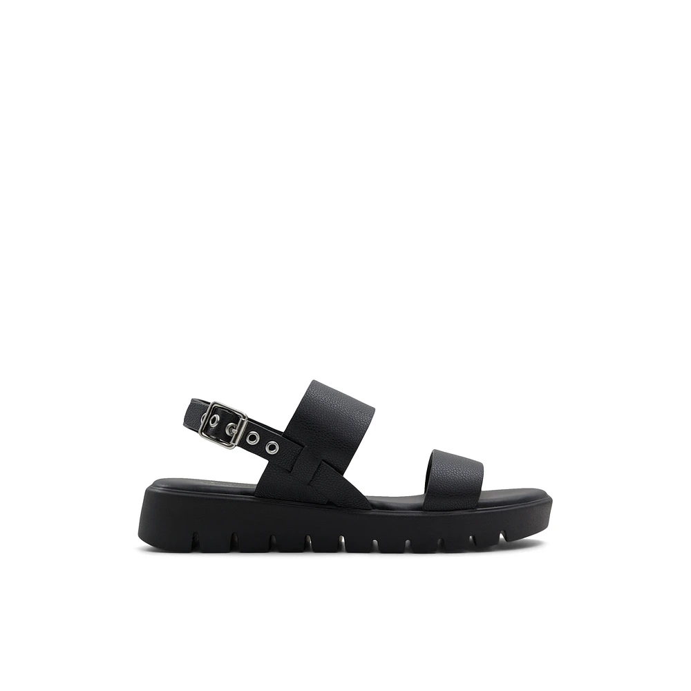 Nevra Black Women's Flat Sandals