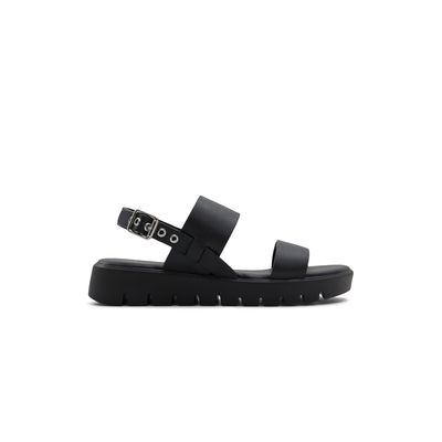 Nevra Noir Femmes Sandales à talons plats | Boutique Spring Canada