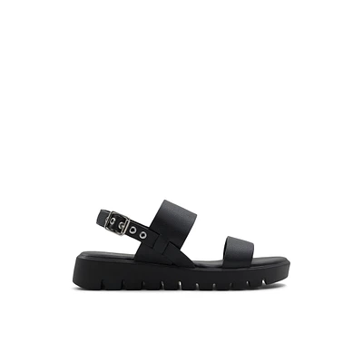 Nevra Black Women's Flat Sandals