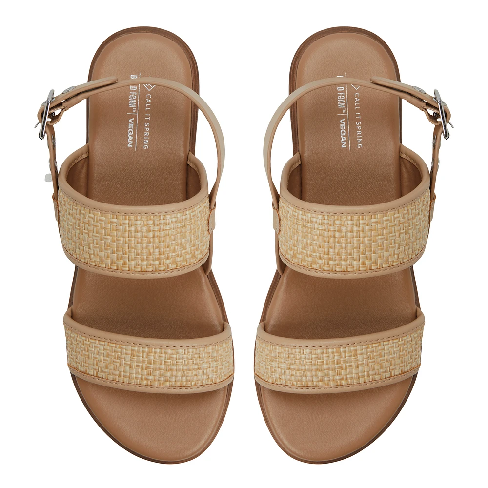 Nevra Natural Women's Flat Sandals
