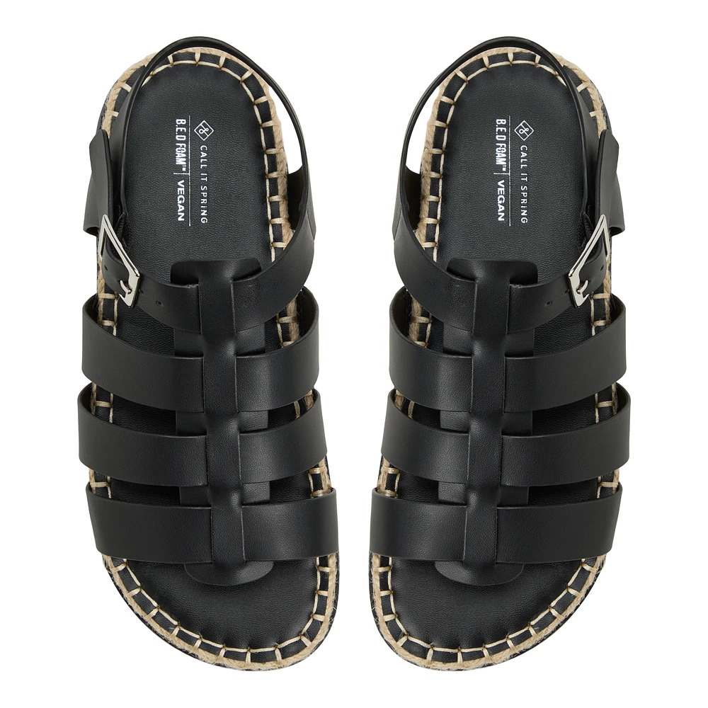 Palmas Black Women's Flat Sandals