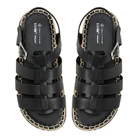 Palmas Black Women's Flat Sandals