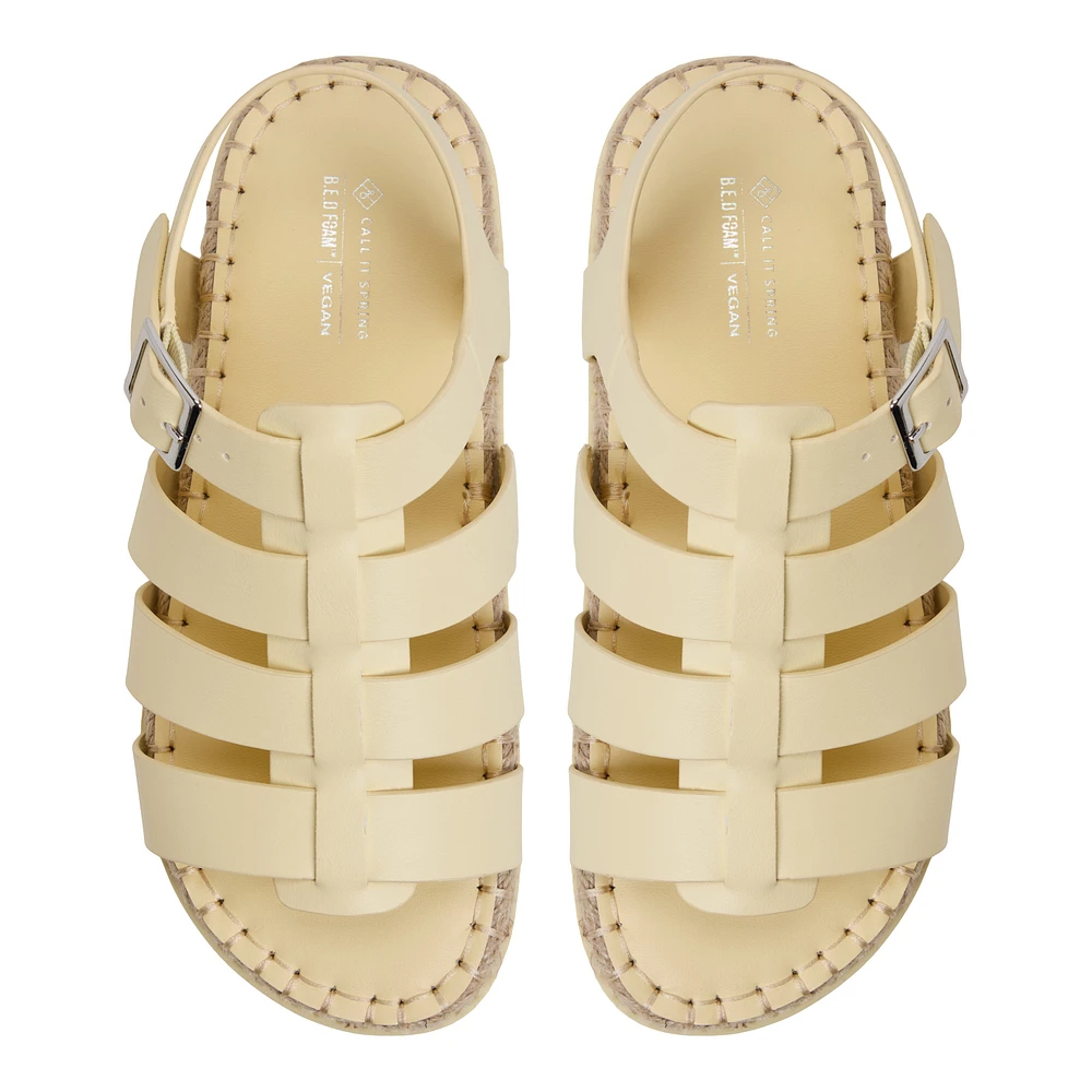 Palmas Light Yellow Women's Flat Sandals