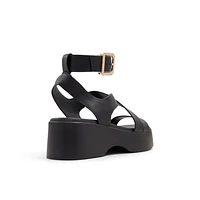 Raia Black Women's Flat Sandals