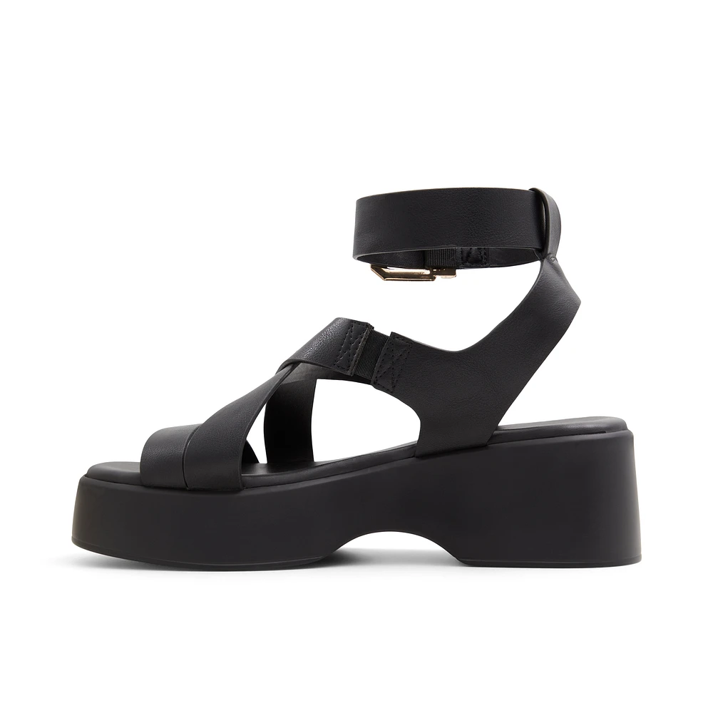 Raia Black Women's Flat Sandals