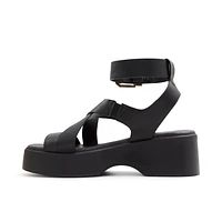 Raia Black Women's Flat Sandals