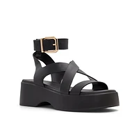 Raia Black Women's Flat Sandals