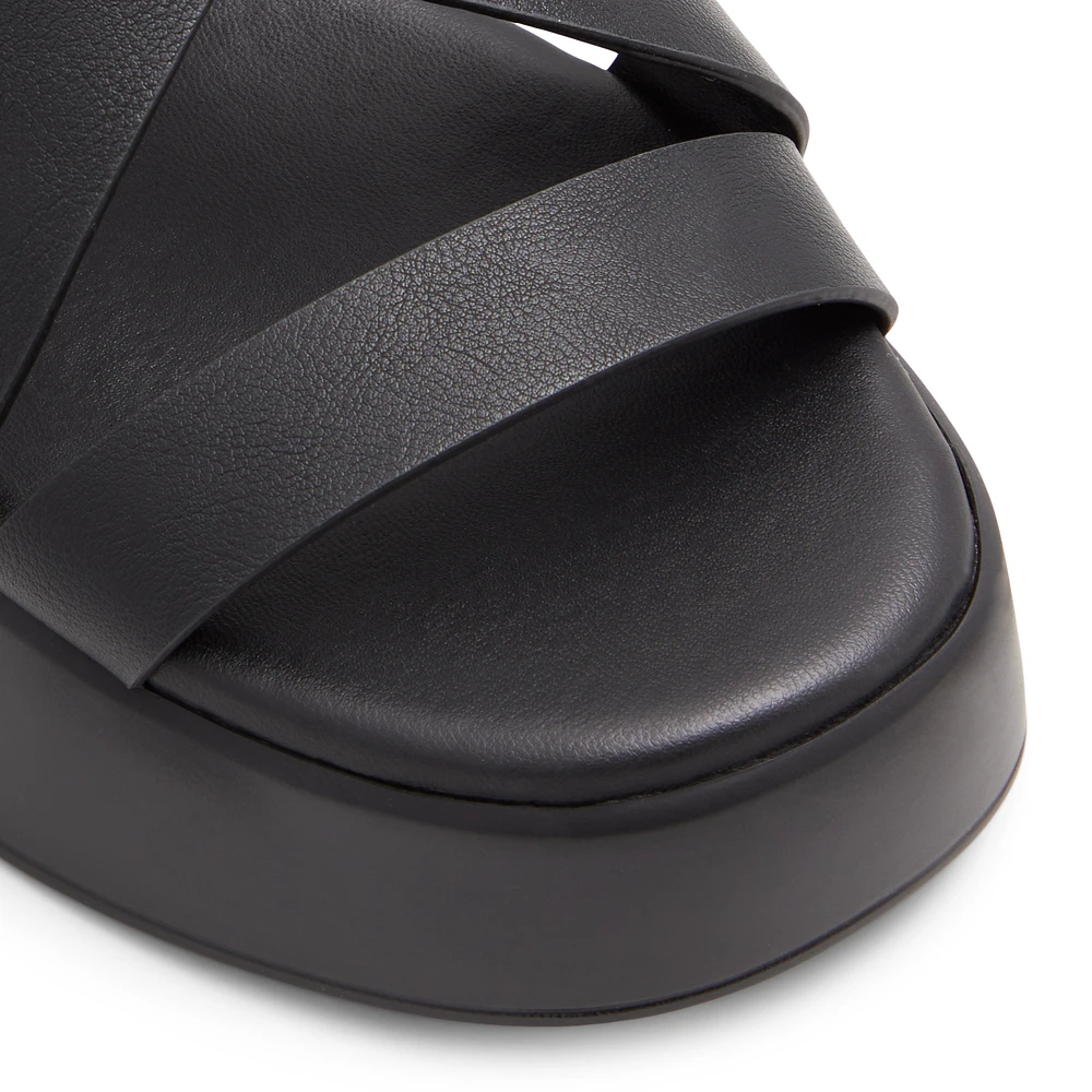 Raia Black Women's Flat Sandals
