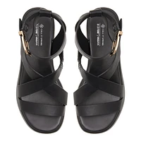 Raia Black Women's Flat Sandals
