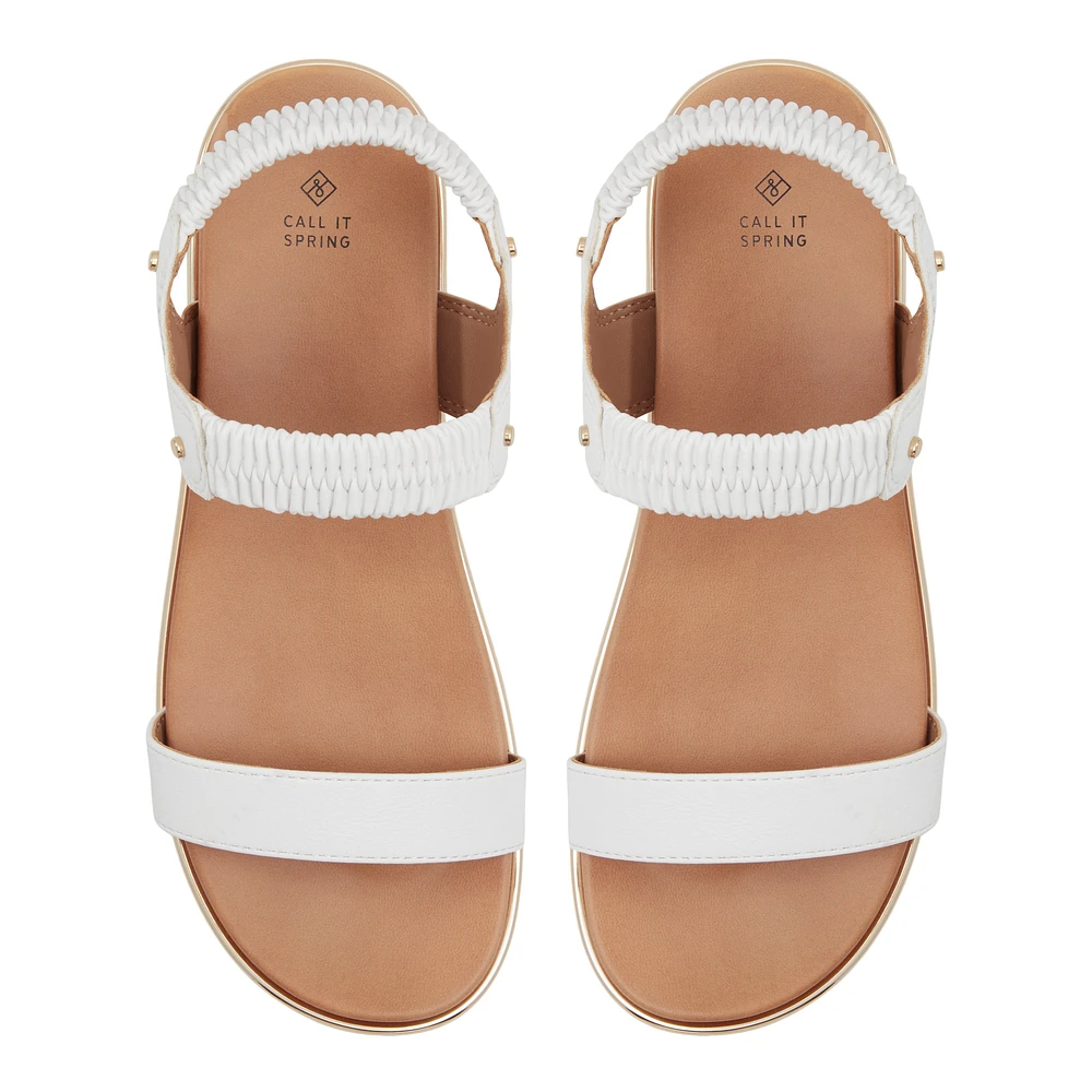 Rainia Blanc Femmes Sandales à talons plats | Boutique Spring Canada