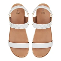 Rainia White Women's Flat Sandals