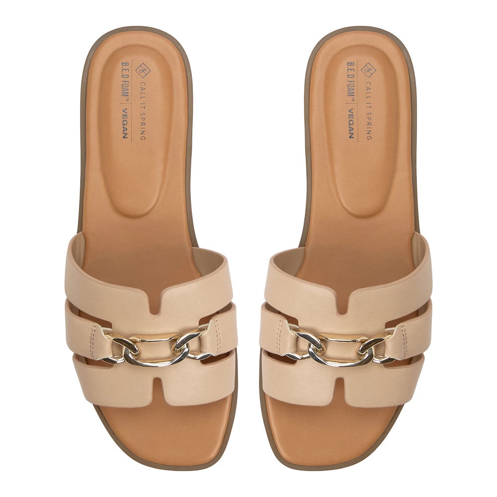 Serinna Beige Moyen Femmes Claquettes | Boutique Spring Canada