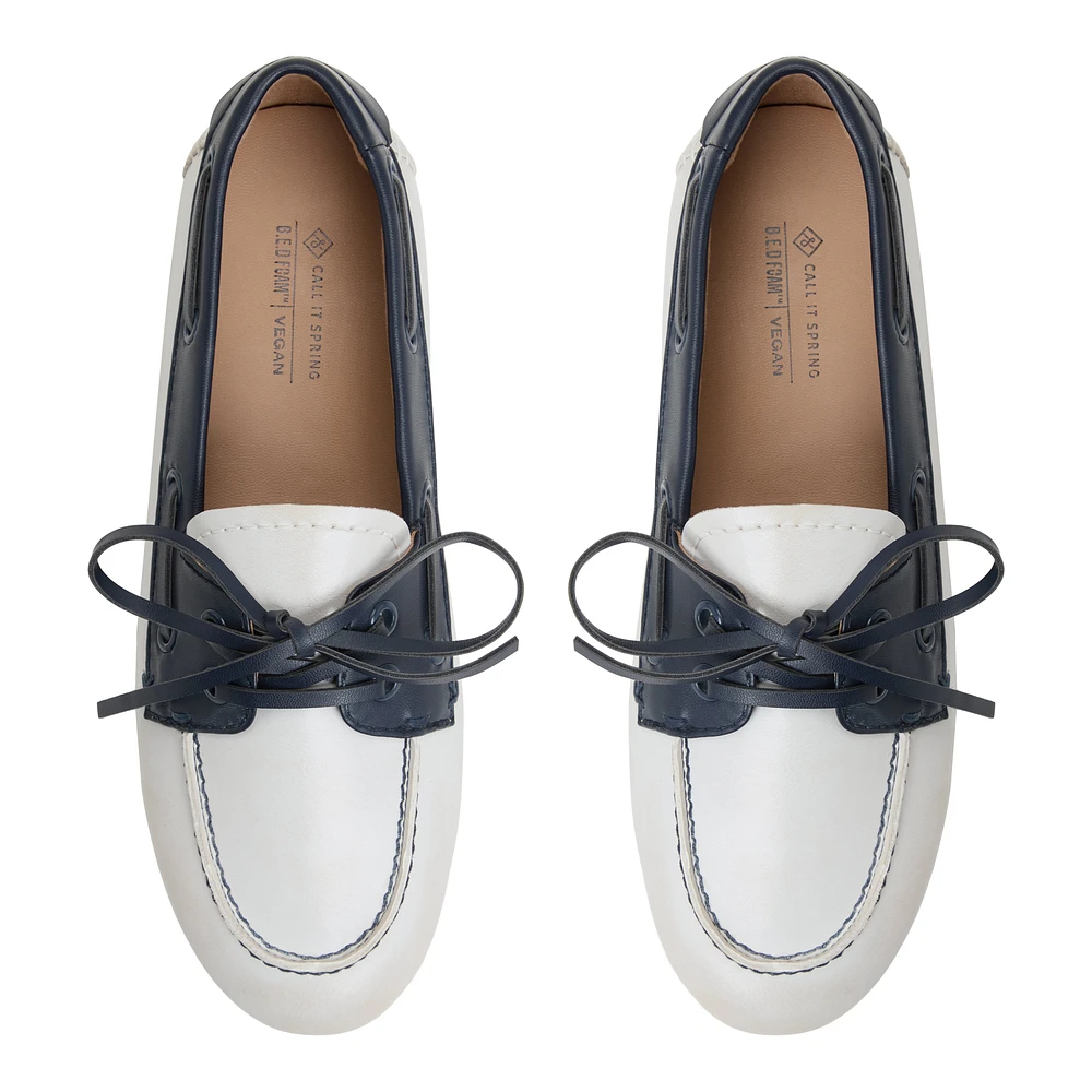 Shelly White/Navy Women's Loafers