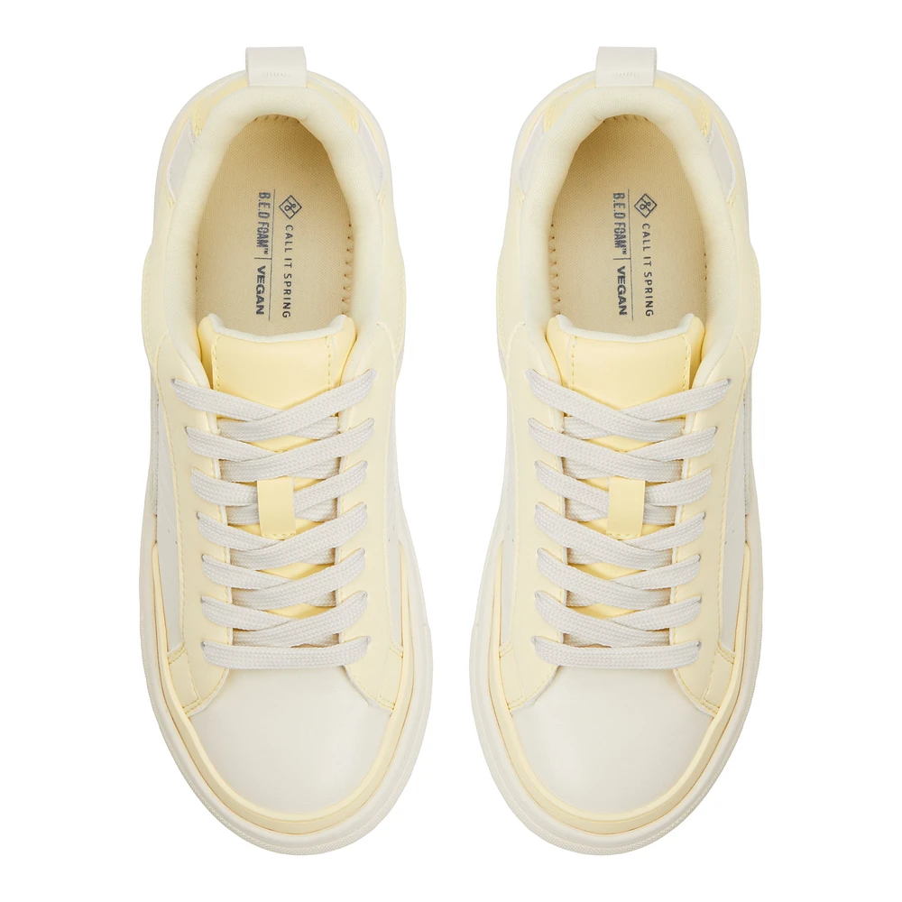 Tempest Light Yellow Women's Platform Sneakers