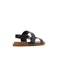 Tiya Noir Femmes Sandales à talons plats | Boutique Spring Canada