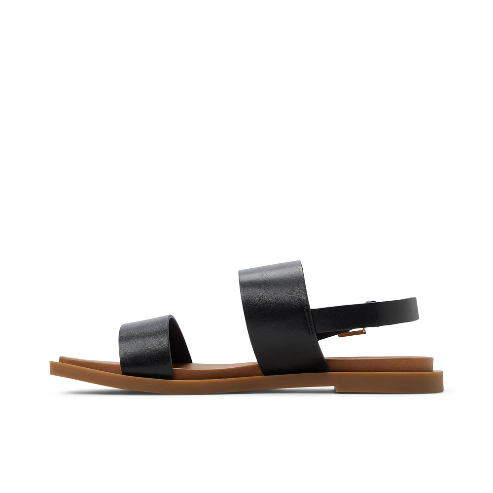 Tiya Noir Femmes Sandales à talons plats | Boutique Spring Canada