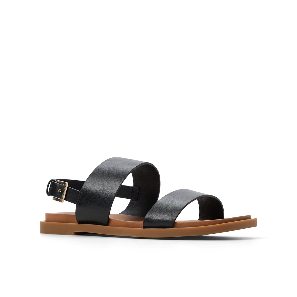 Tiya Noir Femmes Sandales à talons plats | Boutique Spring Canada