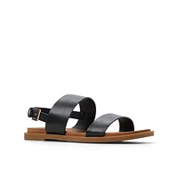 Tiya Noir Femmes Sandales à talons plats | Boutique Spring Canada