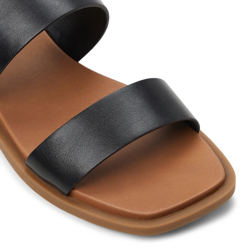 Tiya Noir Femmes Sandales à talons plats | Boutique Spring Canada