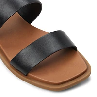 Tiya Noir Femmes Sandales à talons plats | Boutique Spring Canada