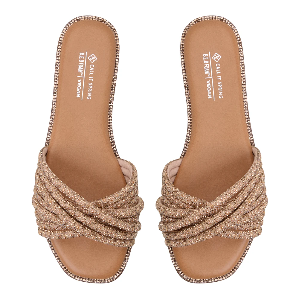 Veronna Rose Gold Women's Flat Sandals