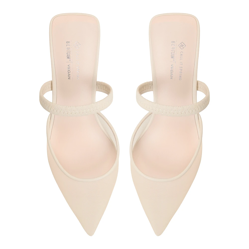 Zaydan Other Beige Textile Mesh Women's Kitten heels