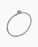 Petite Chatelaine® Bracelet Sterling Silver with Blue Topaz, 3mm