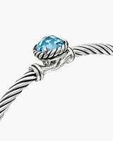 Petite Chatelaine® Bracelet Sterling Silver with Blue Topaz, 3mm