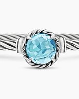 Petite Chatelaine® Bracelet Sterling Silver with Blue Topaz, 3mm