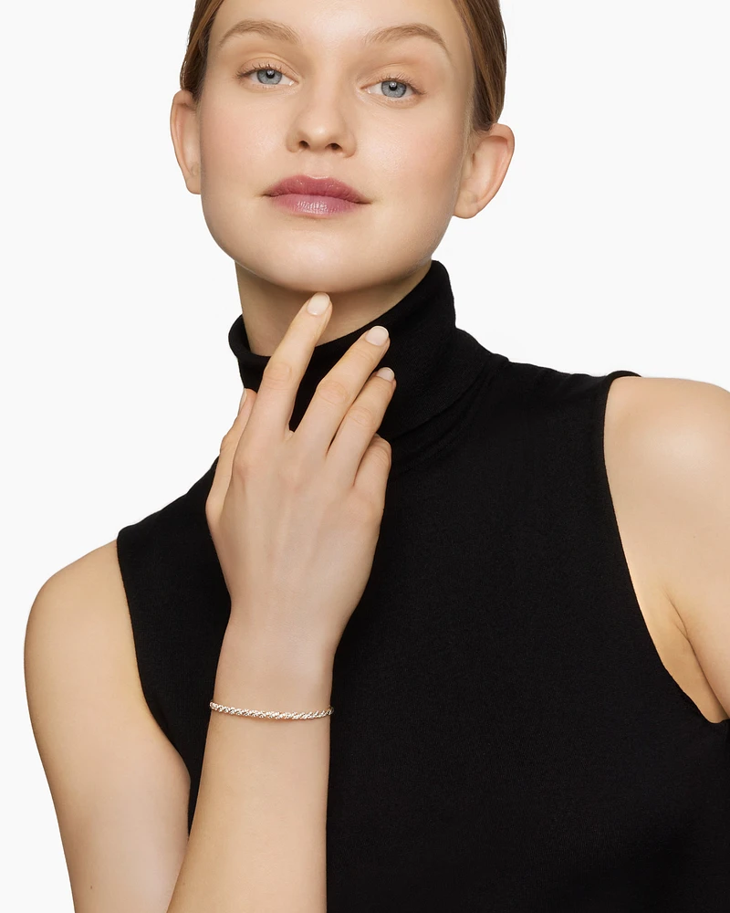 Sculpted Cable Bracelet 18K Yellow Gold with Diamonds