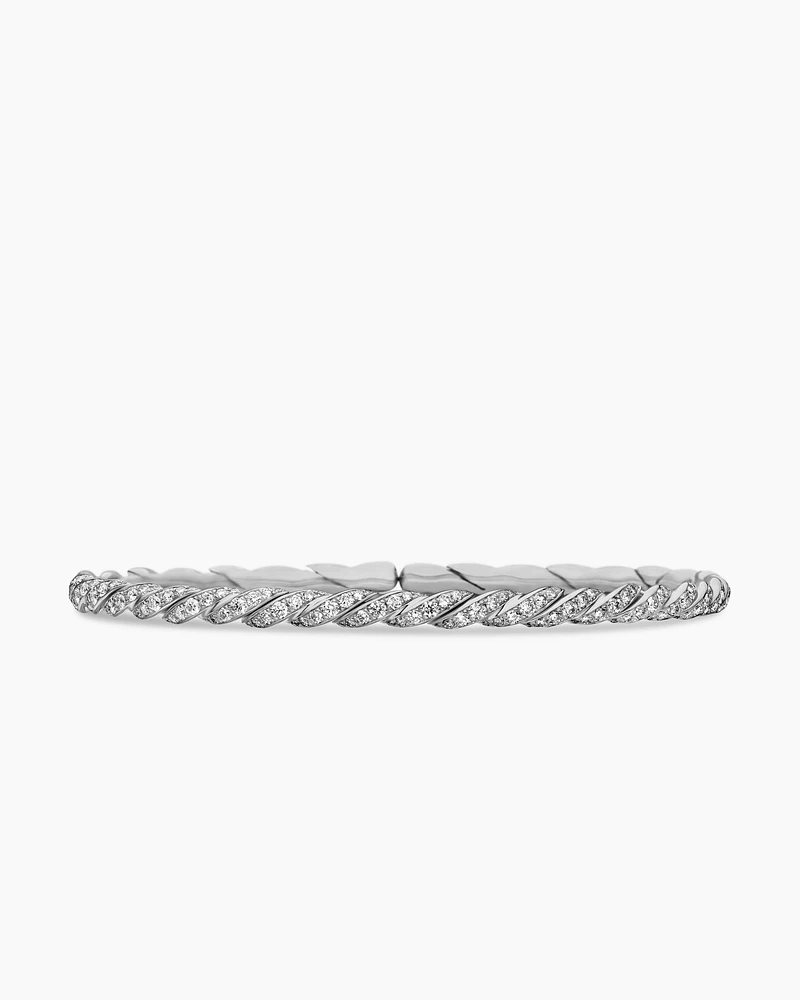 Sculpted Cable Bracelet 18K Yellow Gold with Diamonds