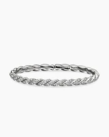 Cablespira Bracelet 18K White Gold with Diamonds, 3mm