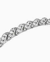 Cablespira Bracelet 18K White Gold with Diamonds, 3mm