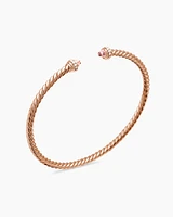 Classic Cablespira® Bracelet 18K Rose Gold with Morganite and Diamonds, 3mm